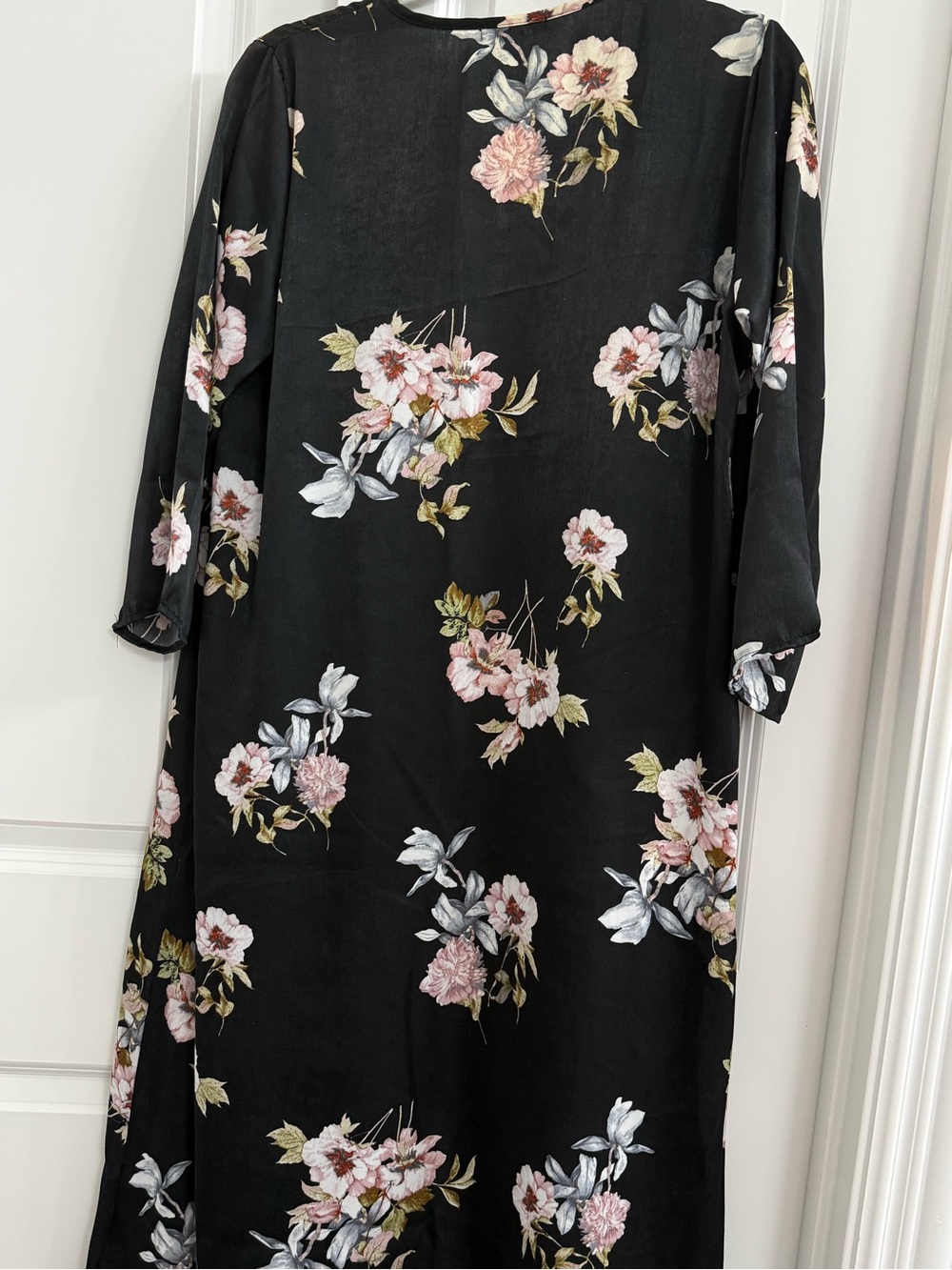 G By Guess Jacie Floral Duster Coatigan Kimono Casusl Flowy Whimsy Goth Medium - Picture 12 of 13